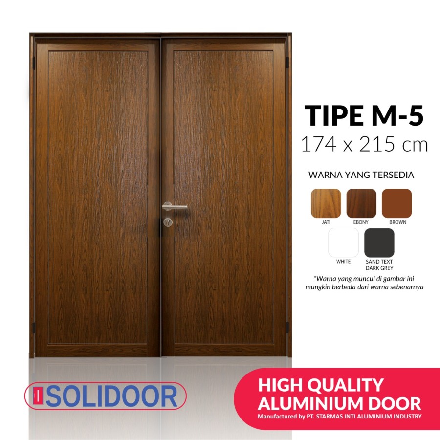 Pintu solidoor M5 merupakan pintu double aluminium yang dapat digunakan sebagai pintu utama